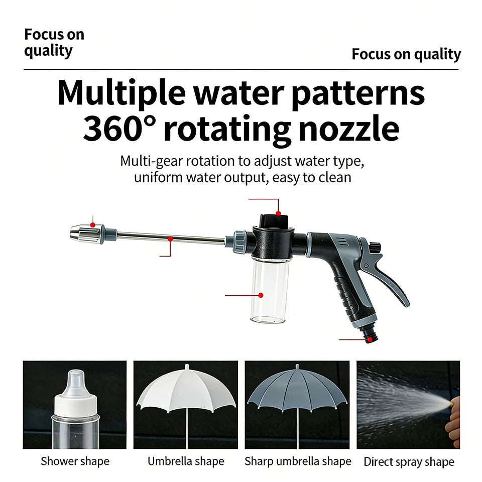 Roll Block | 360° Rotating High-Pressure Water Gun - Multi-Function Car Wash Kit & Garden Hose Sprinkler