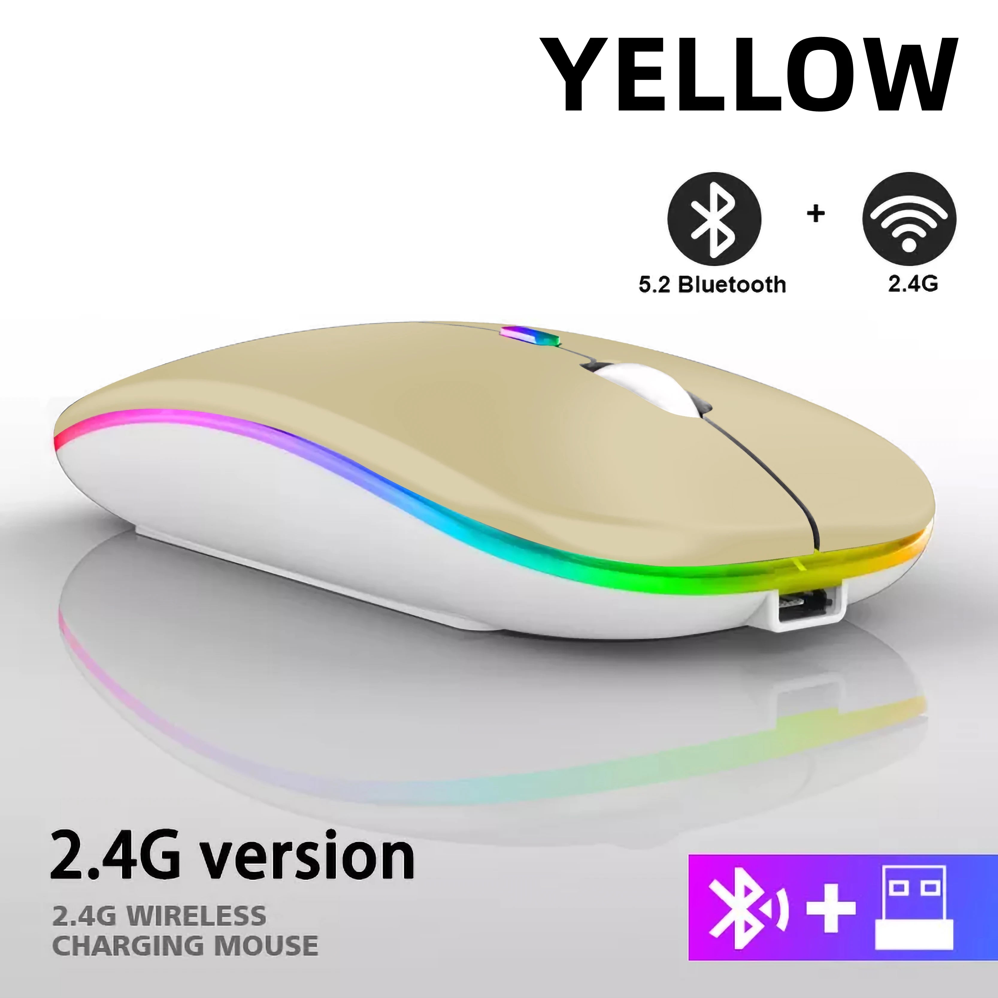 Dual-Mode Rechargeable Wireless RGB Mouse (Bluetooth + 2.4GHz)