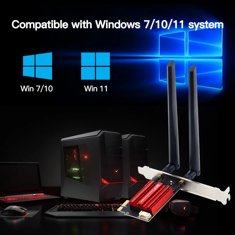 Roll Block | AC1200 PCIE WiFi Adapter - Desktop Wireless Network Card & BT4.0 Hub