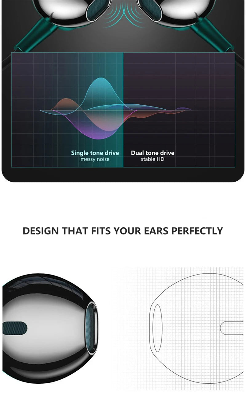 Roll Block | In-Ear Wired Headphones - 9D Double Bass Stereo Earbuds with HD Mic
