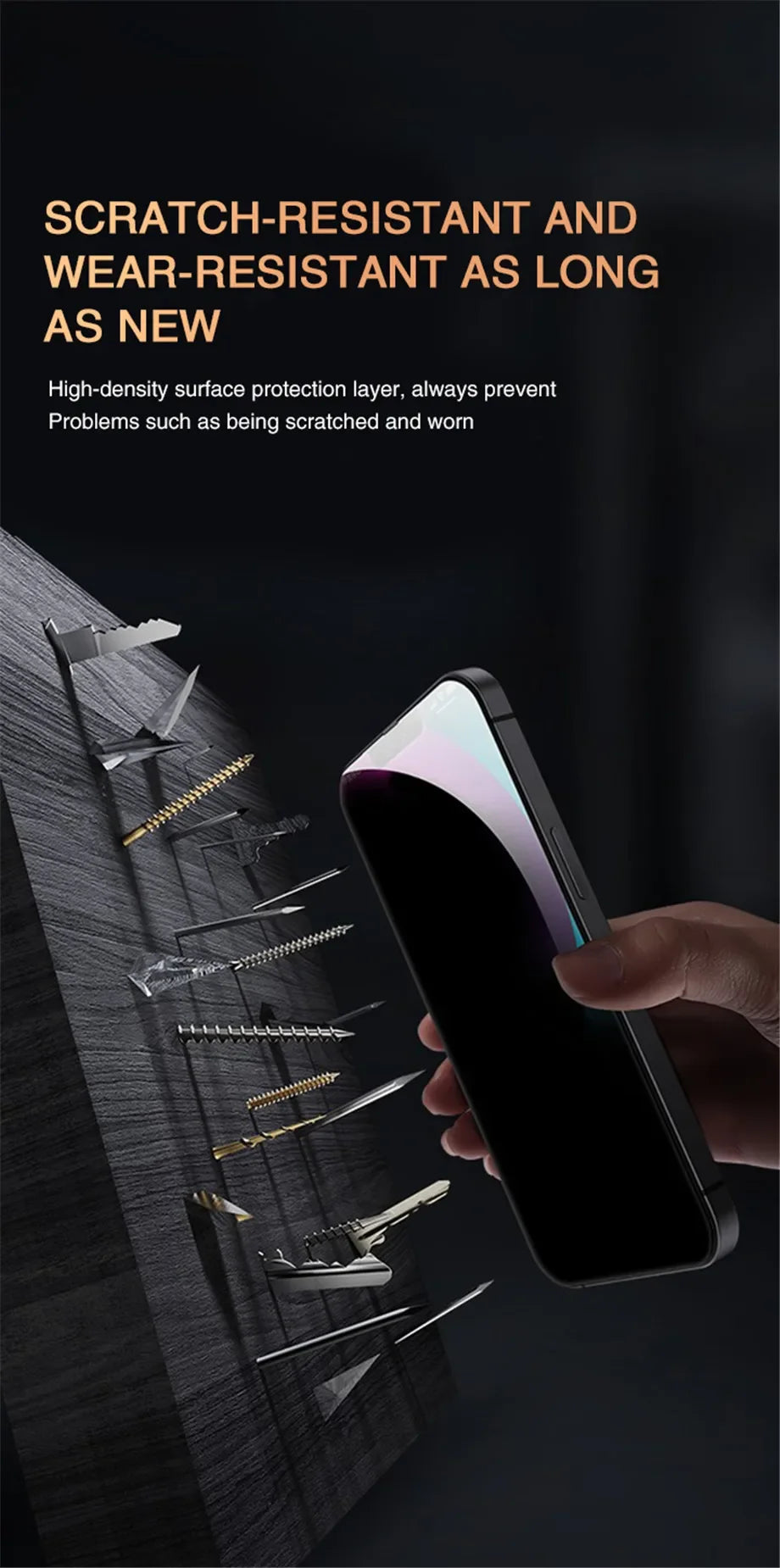 Roll Block | Full-Cover Anti-Spy Tempered Glass - Privacy Screen Protector for All Phones