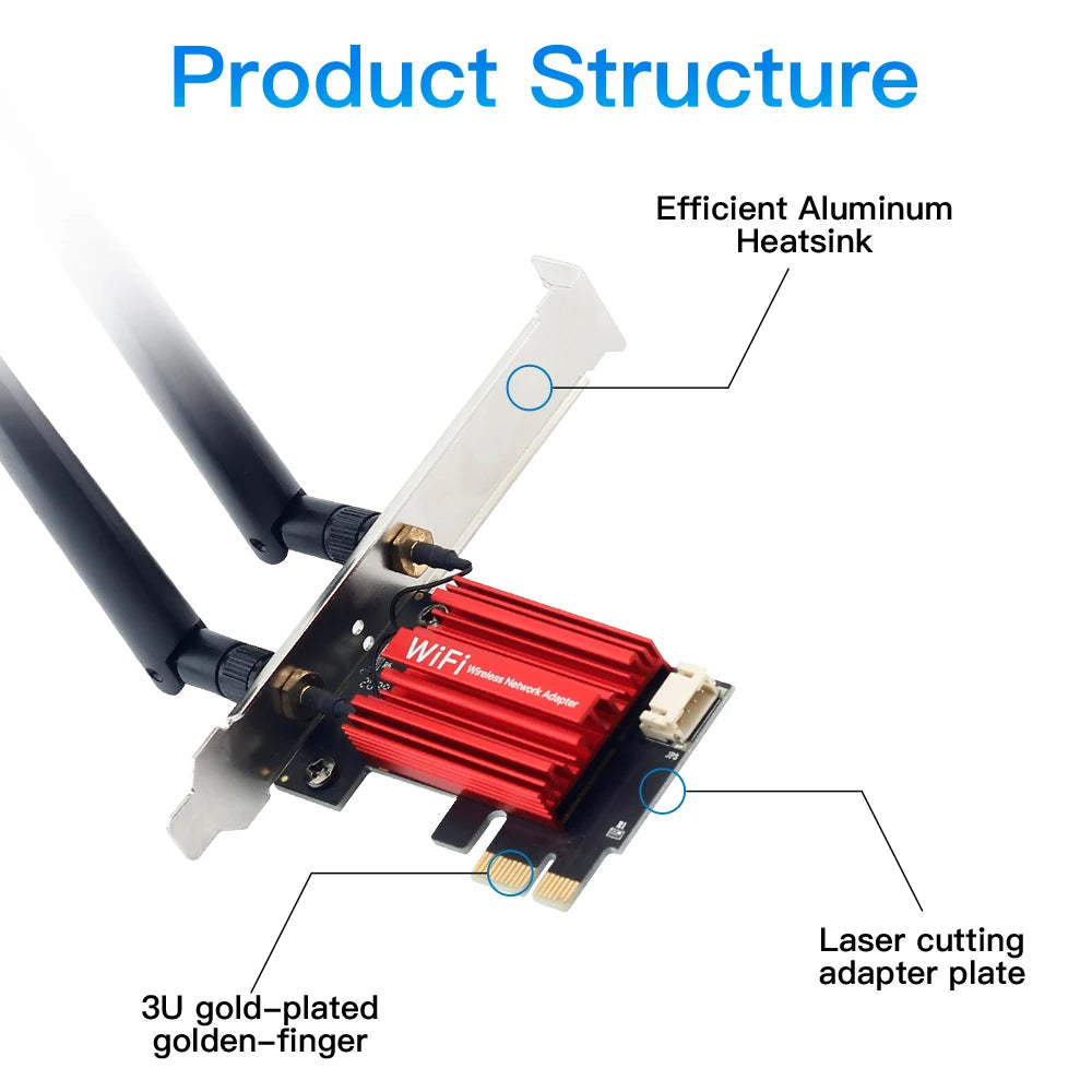 Roll Block | AC1200 PCIE WiFi Adapter - Desktop Wireless Network Card & BT4.0 Hub