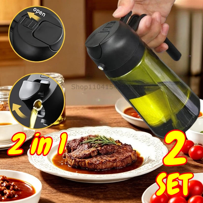 Roll Block | 2-in-1 Dual-Function Oil Sprayer & Dispenser - Multi-Mode Cooking Spray Bottle
