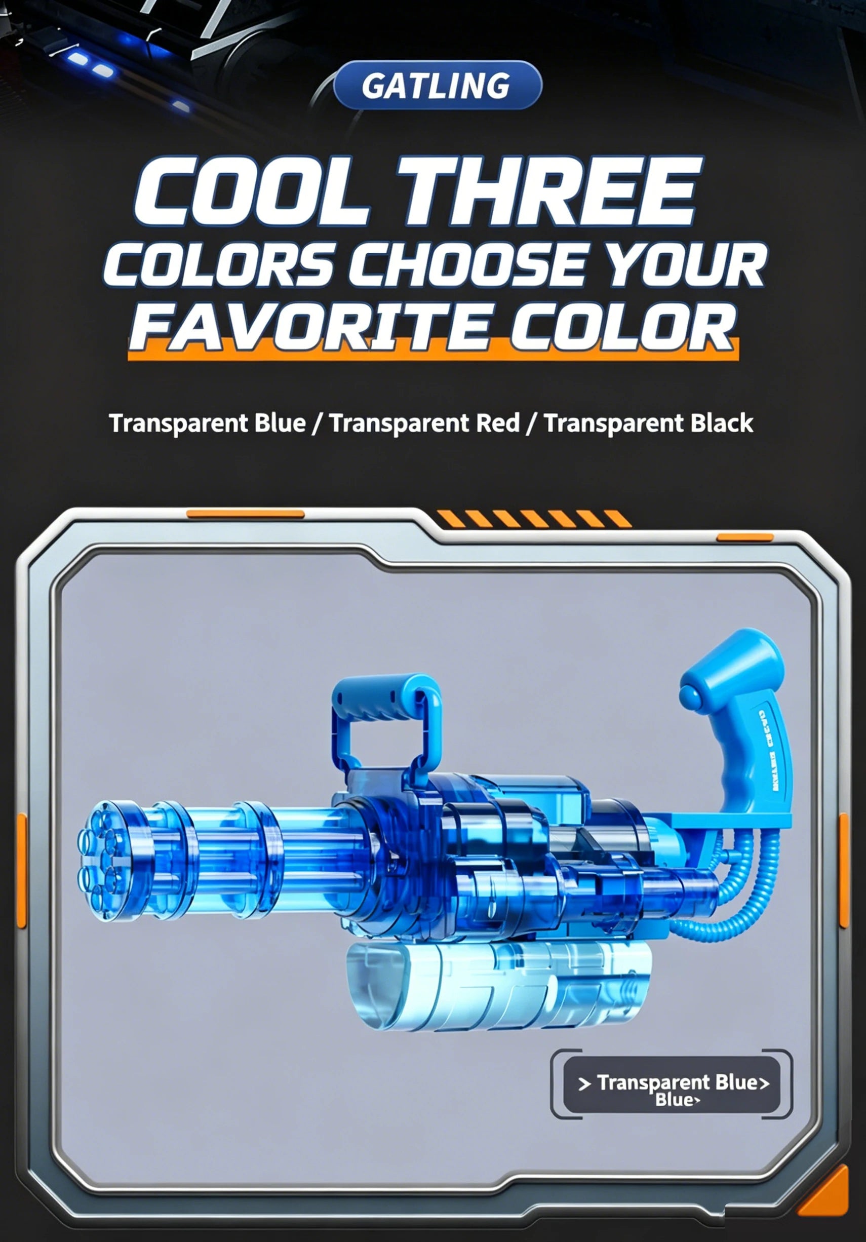 Roll Block | Motorized Automatic Firing Electric Gatling Water Gun - Heavy-Duty Hydro Blaster