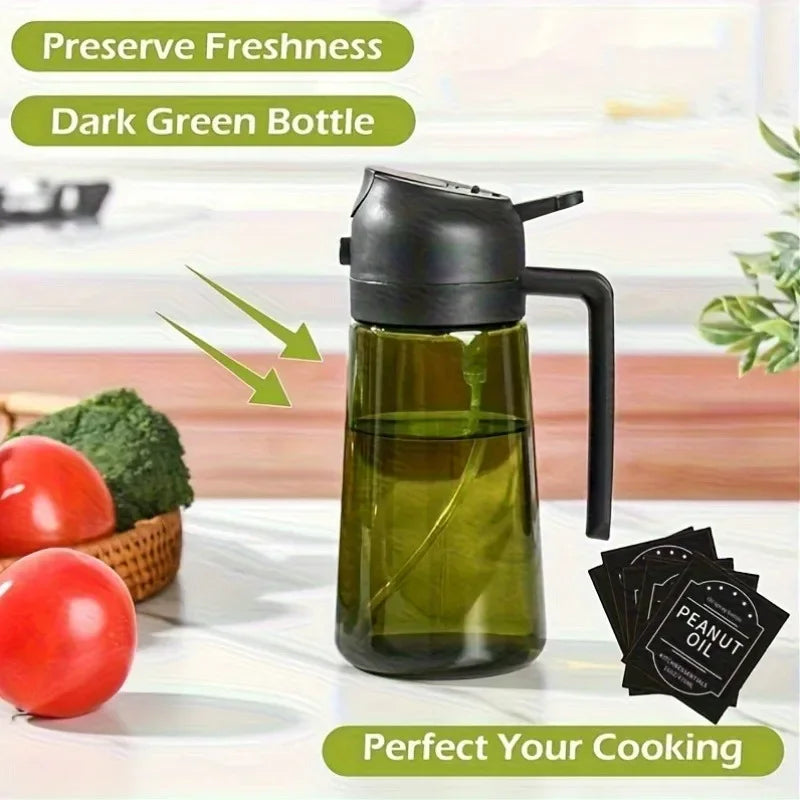 Roll Block | 2-in-1 Dual-Function Oil Sprayer & Dispenser - Multi-Mode Cooking Spray Bottle