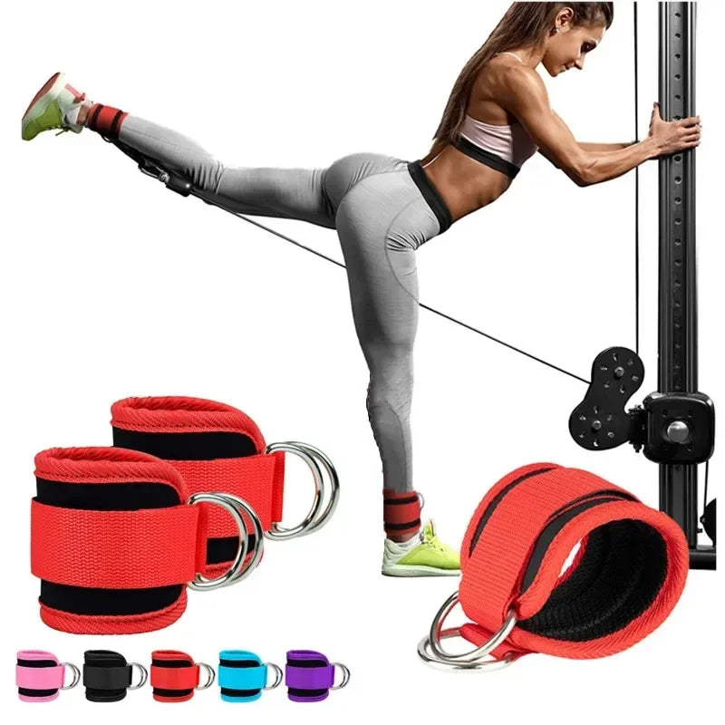 Roll Block | Heavy-Duty Double D-Ring Cable Ankle Straps - Premium Gym Cuffs for Glutes & Leg Training