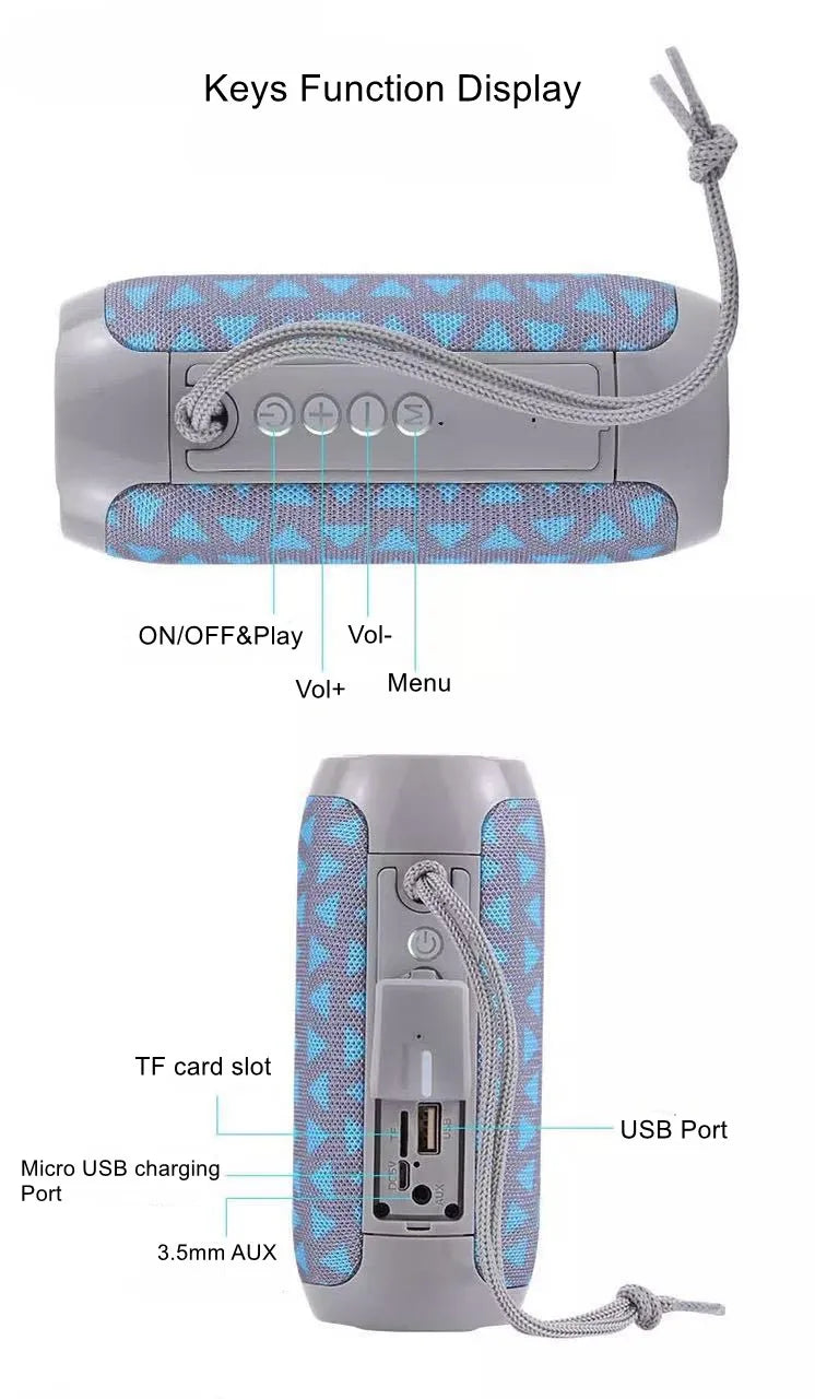 Roll Block | TG117 Portable Waterproof Bluetooth Speaker - Dual Bass Stereo Outdoor Column