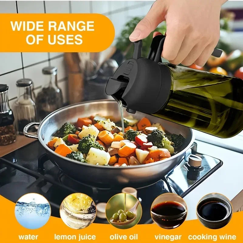 Roll Block | 2-in-1 Dual-Function Oil Sprayer & Dispenser - Multi-Mode Cooking Spray Bottle