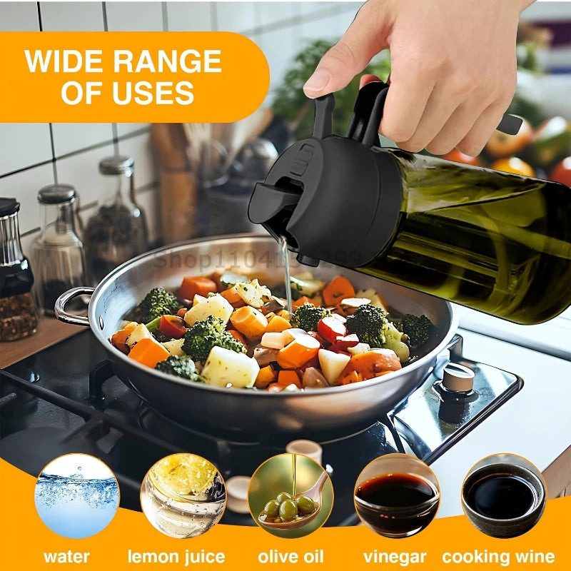 Roll Block | 2-in-1 Dual-Function Oil Sprayer & Dispenser - Multi-Mode Cooking Spray Bottle