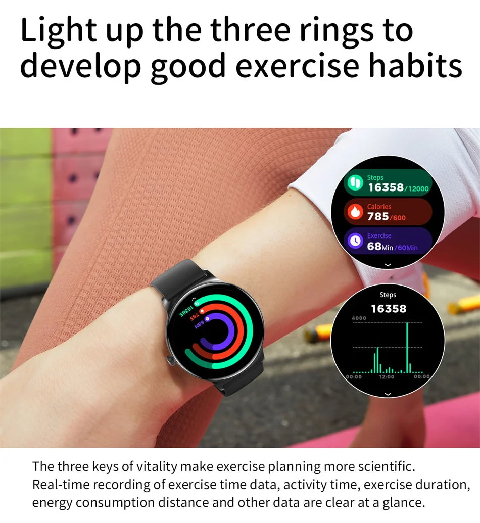 Roll Block | Ultra-Thin Fashion AMOLED Smart Watch - Always-On HD Display & Bluetooth Call Fitness Bracelet