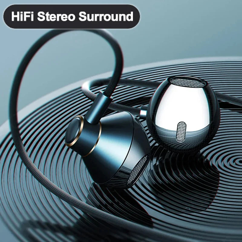 Roll Block | In-Ear Wired Headphones - 9D Double Bass Stereo Earbuds with HD Mic