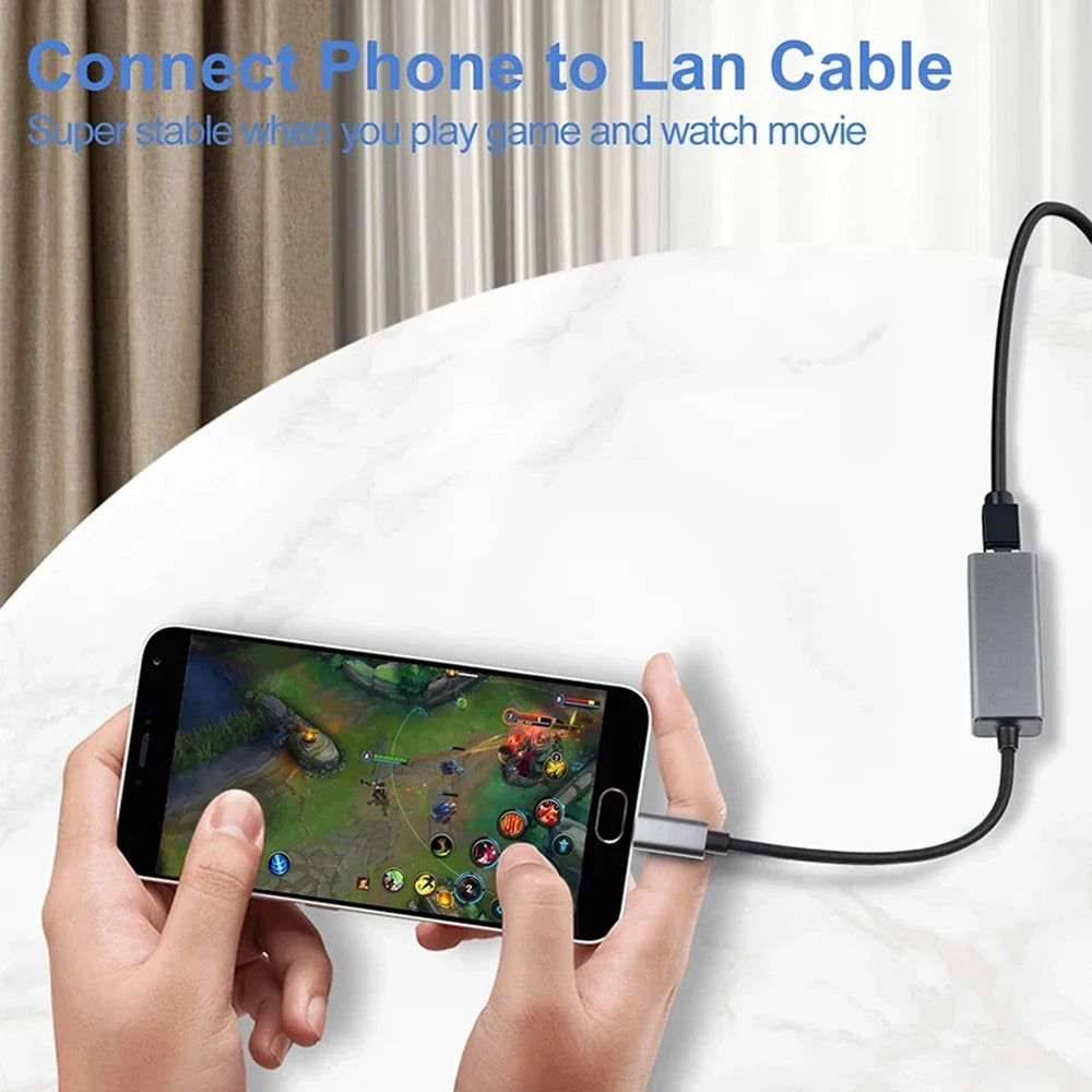 Roll Block | 2-in-1 USB 3.0 & Type-C to Gigabit Ethernet Adapter - High-Speed RJ45 Network Card