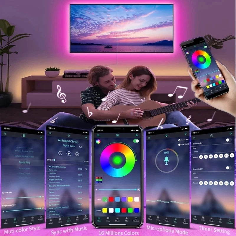 Roll Block | RGB USB LED Strip Light - Multicolor TV, Game Room, Automobile and More Ambient Backlight
