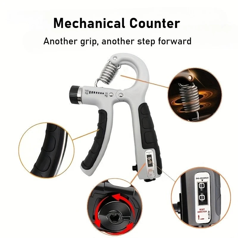 Roll Block | 10-100Kg Adjustable Heavy Gripper - R-Shape Hand Exerciser & Wrist Strength Expander
