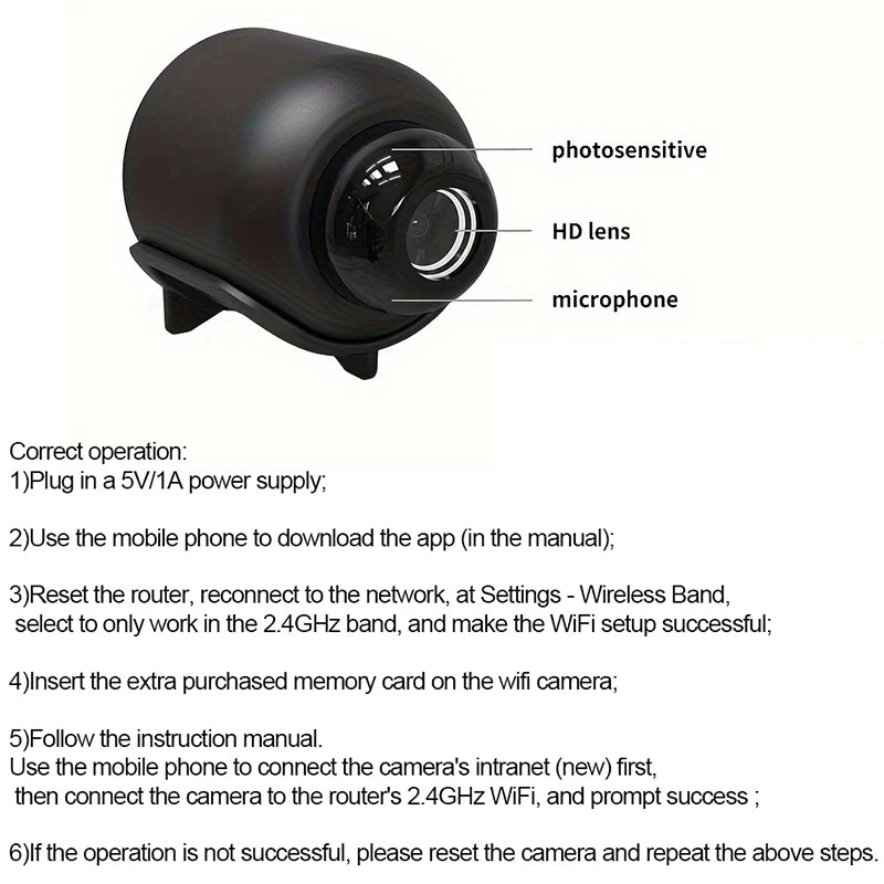 Roll Block | 1080P HD Mini WiFi Camera - Smart Indoor Security & Baby Monitor Camcorder