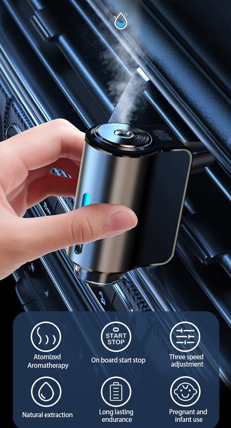 Roll Block | Smart Car Air Aromatherapy Diffuser - 3-Level Intelligent Fragrance Humidifier