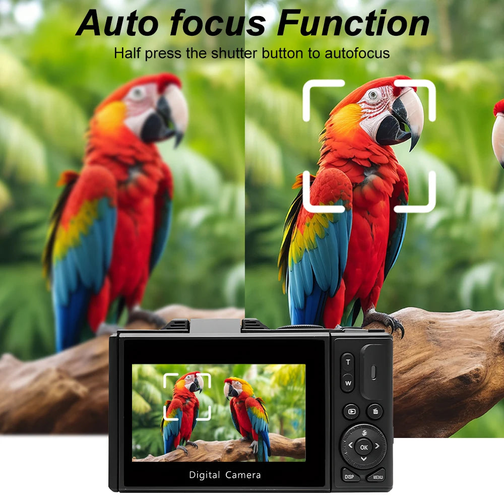 Roll Block | Vintage 4K Vlogging Camera - 180° Flip Screen Compact Vlog Recorder & Web Cam