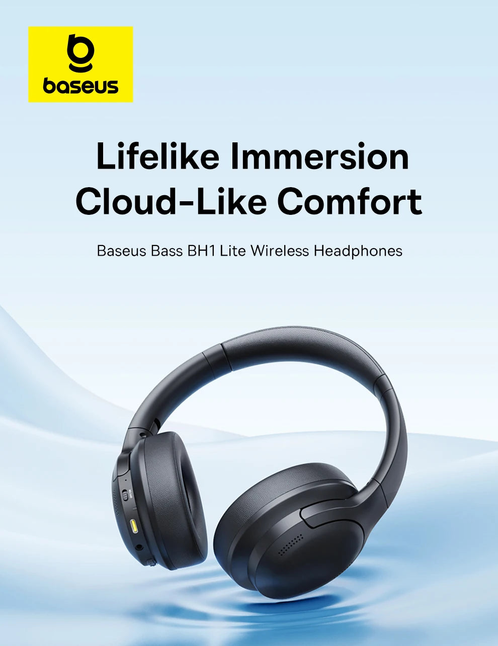 Roll Block | Baseus BH1 Wireless Headphones - 80H Playtime Super Bass Over-Ear Headset