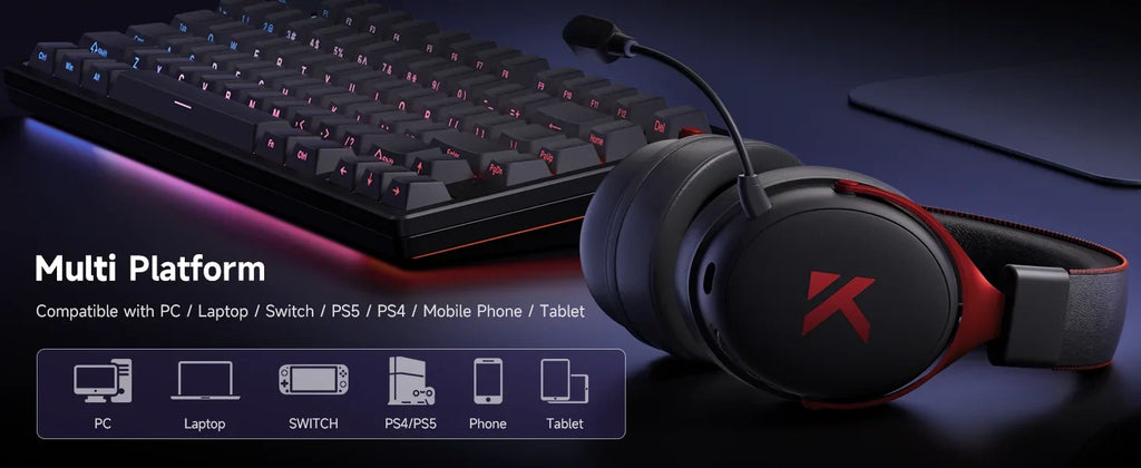 Roll Block | MCHOSE V9 Pro Gaming Wireless Headset - AI Noise Canceling Tech & Surround Sound 7.1 Low-Latency Headphones
