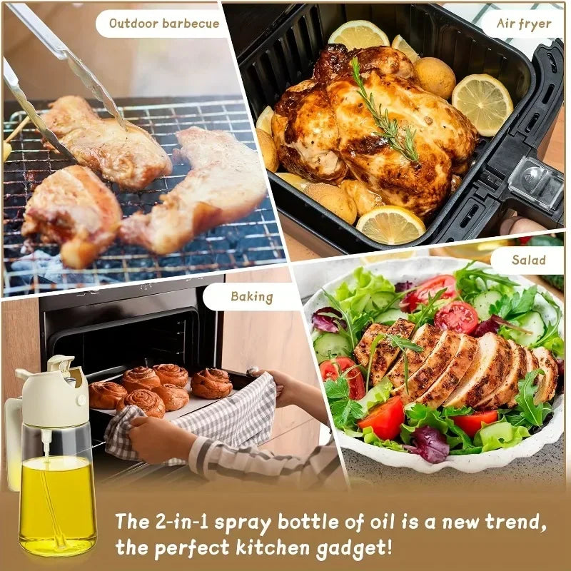 Roll Block | 2-in-1 Dual-Function Oil Sprayer & Dispenser - Multi-Mode Cooking Spray Bottle
