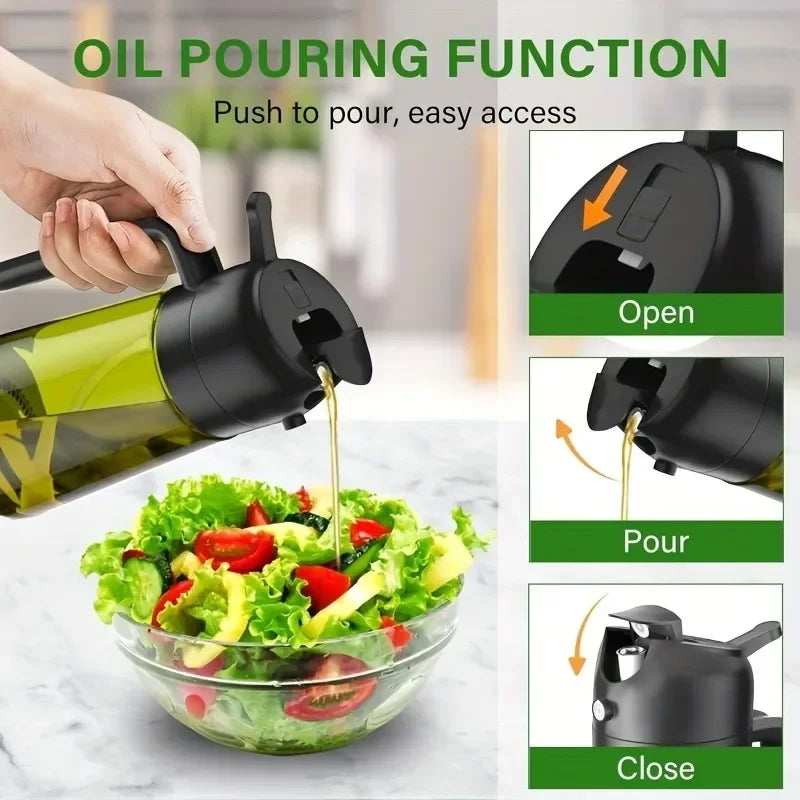 Roll Block | 2-in-1 Dual-Function Oil Sprayer & Dispenser - Multi-Mode Cooking Spray Bottle
