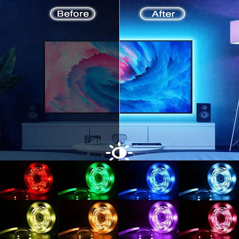 Roll Block | RGB USB LED Strip Light - Multicolor TV, Game Room, Automobile and More Ambient Backlight