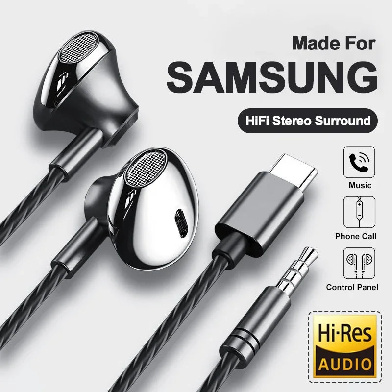 Roll Block | In-Ear Wired Headphones - 9D Double Bass Stereo Earbuds with HD Mic