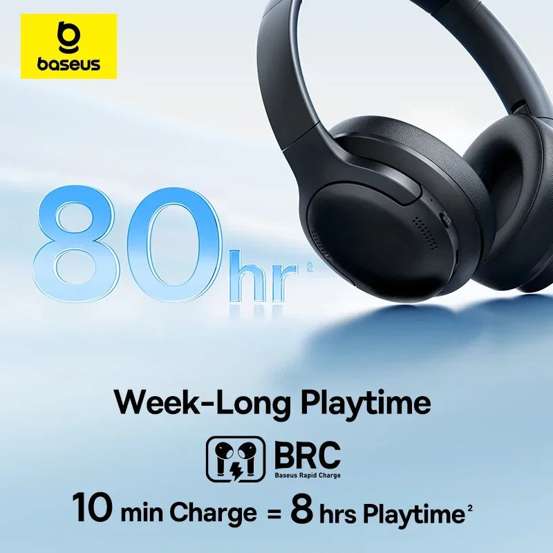 Roll Block | Baseus BH1 Wireless Headphones - 80H Playtime Super Bass Over-Ear Headset