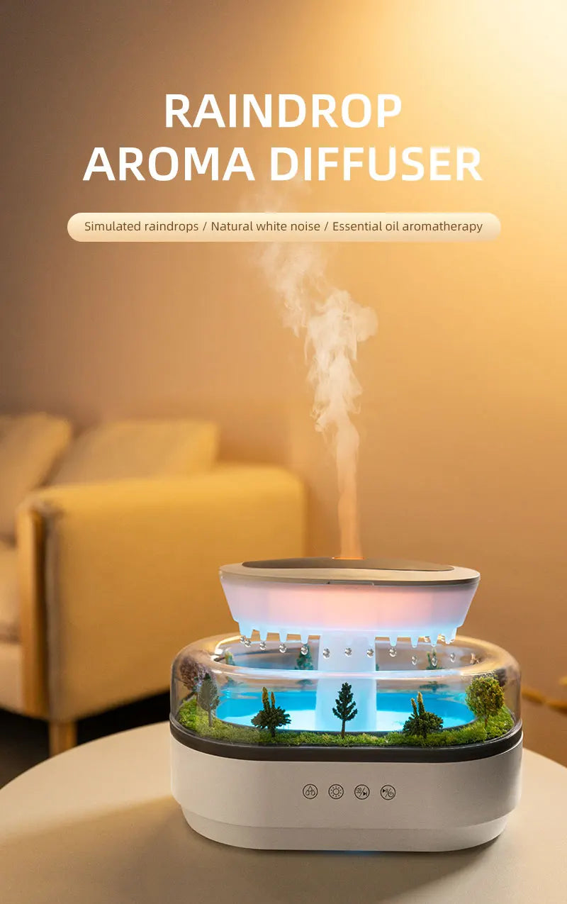 Roll Block | Rain Cloud Aroma Diffuser - Water Drip Micro Landscape Ultrasonic Humidifier
