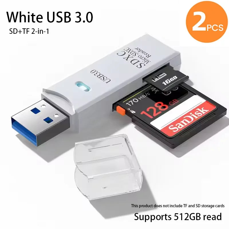 Roll Block | 2-in-1 Multi-Functional USB 3.0 Card Reader - High-Speed Micro SD/TF Adapter Flash Drive