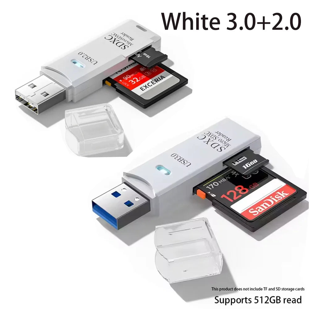Roll Block | 2-in-1 Multi-Functional USB 3.0 Card Reader - High-Speed Micro SD/TF Adapter Flash Drive