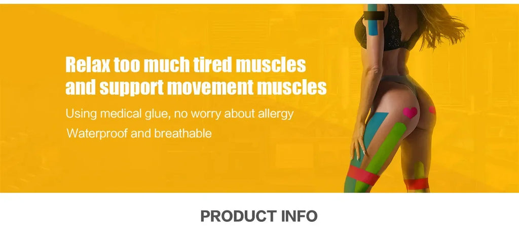 Roll Block | Kinesiology Elastic Athletic Tape - Muscle Recovery & Self-Adherent Pain Relief Wrap