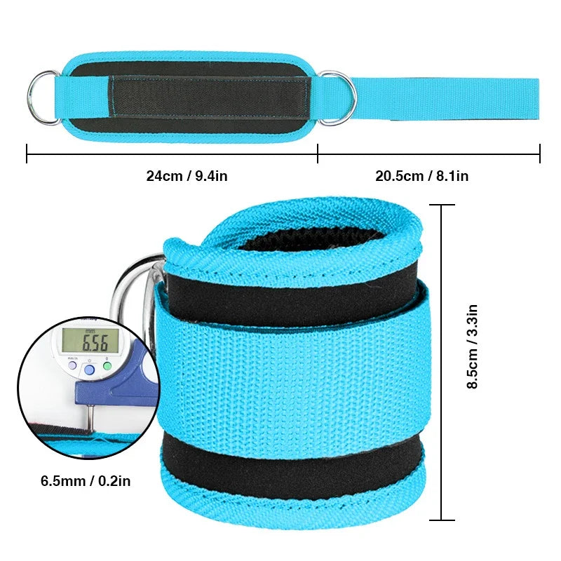 Roll Block | Heavy-Duty Double D-Ring Cable Ankle Straps - Premium Gym Cuffs for Glutes & Leg Training