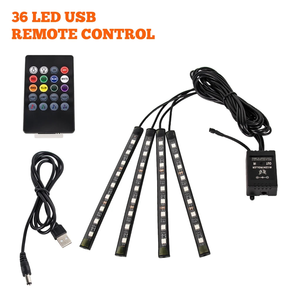 Roll Block | AuraGlow RGB LED Car Interior Atmosphere Kit - Wireless App & Sound-Activated Ambient Lighting