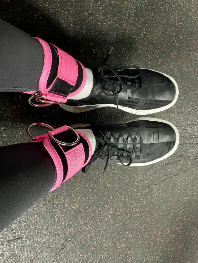 Roll Block | Heavy-Duty Double D-Ring Cable Ankle Straps - Premium Gym Cuffs for Glutes & Leg Training