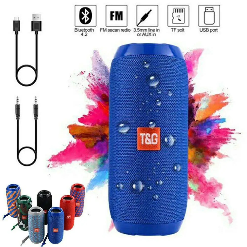 Roll Block | TG117 Portable Waterproof Bluetooth Speaker - Dual Bass Stereo Outdoor Column