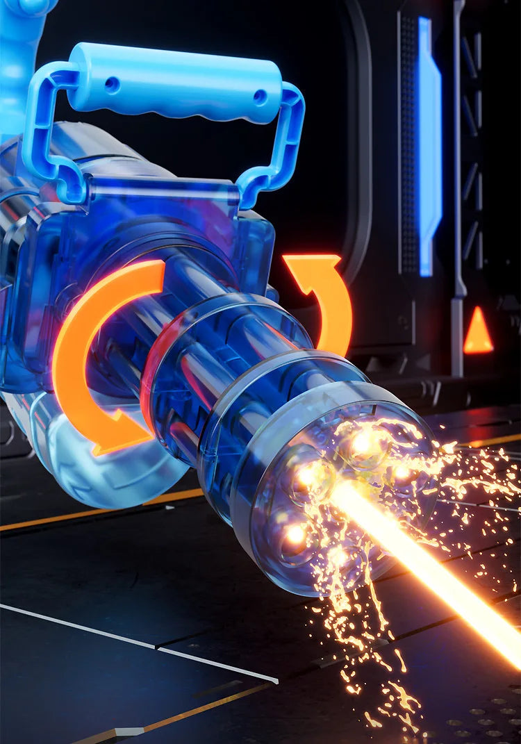 Roll Block | Motorized Automatic Firing Electric Gatling Water Gun - Heavy-Duty Hydro Blaster