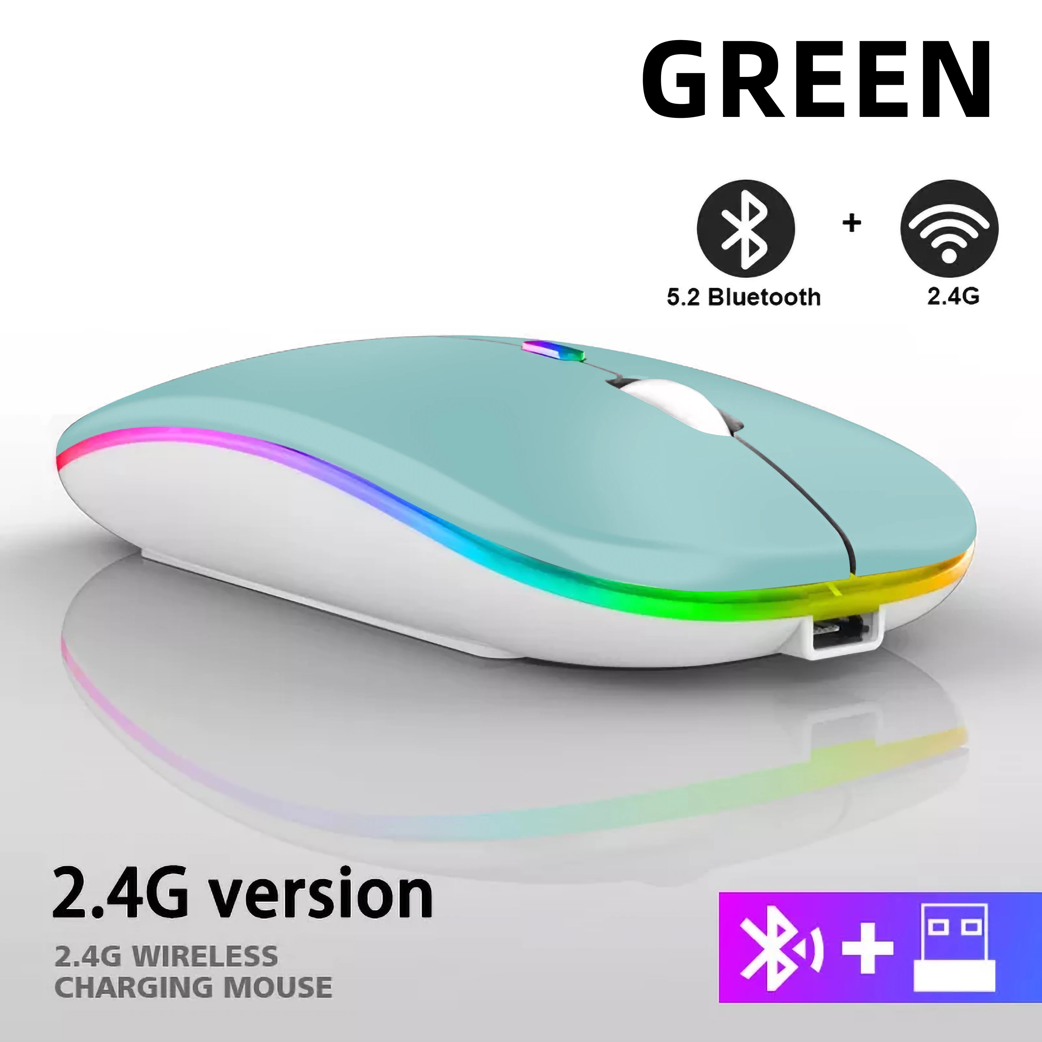 Dual-Mode Rechargeable Wireless RGB Mouse (Bluetooth + 2.4GHz)