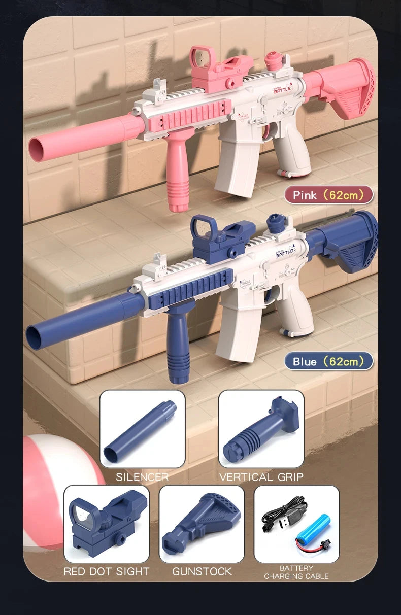 Roll Block | Dual M416 Combat & Pistol Blitz Electric Water Gun Squad Pack - High-Capacity Multi-Blaster Set