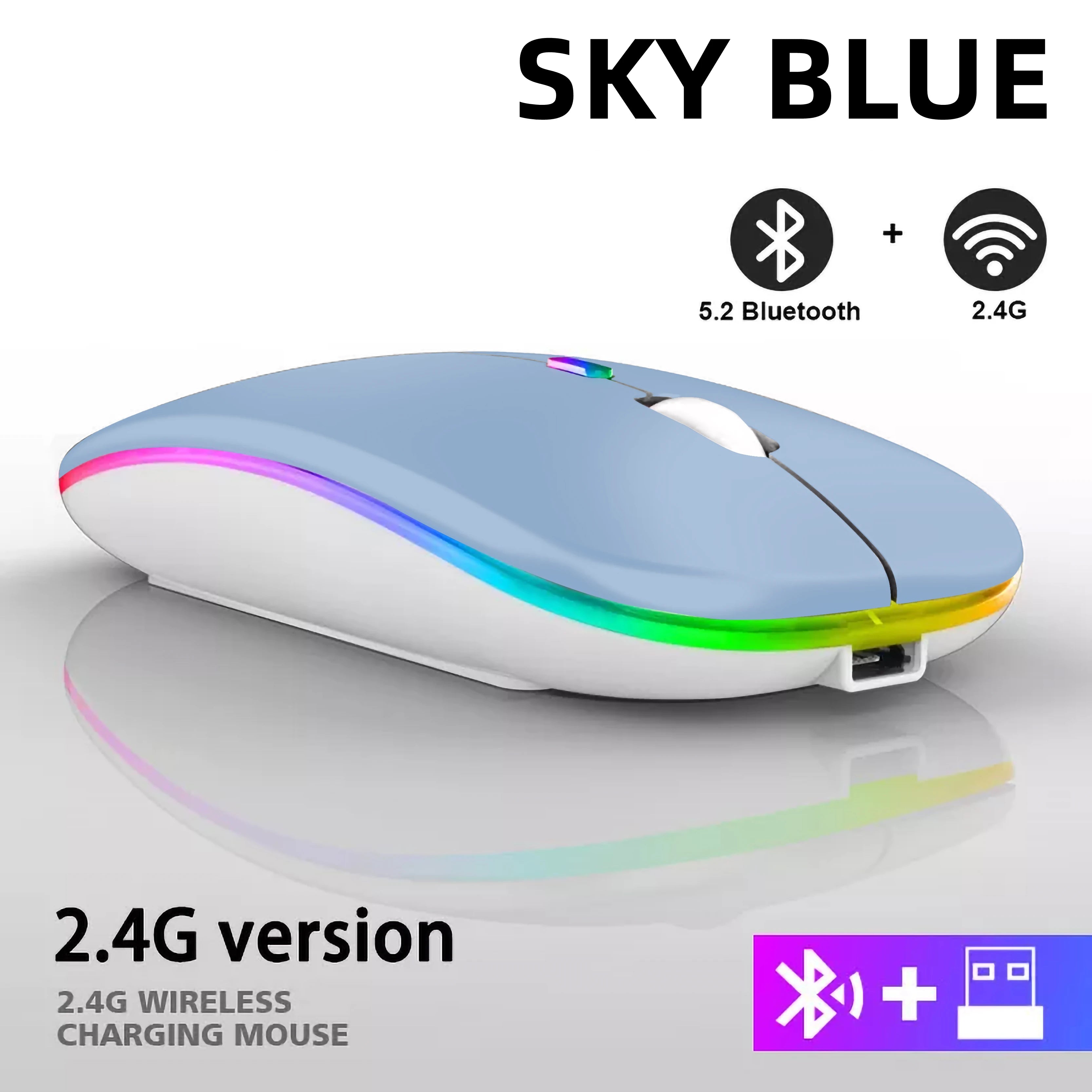 Dual-Mode Rechargeable Wireless RGB Mouse (Bluetooth + 2.4GHz)