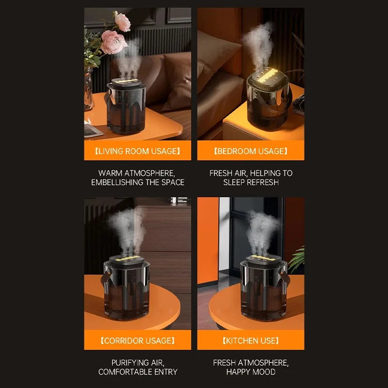 Roll Block | 3L Large Capacity Air Humidifier - Heavy Fog Ultrasonic Cool Mist Maker & Diffuser