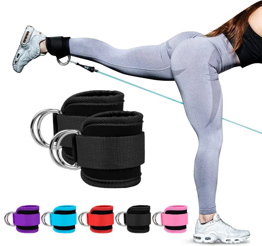Roll Block | Heavy-Duty Double D-Ring Cable Ankle Straps - Premium Gym Cuffs for Glutes & Leg Training