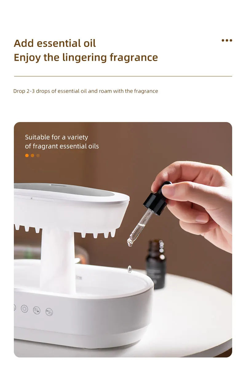 Roll Block | Rain Cloud Aroma Diffuser - Water Drip Micro Landscape Ultrasonic Humidifier