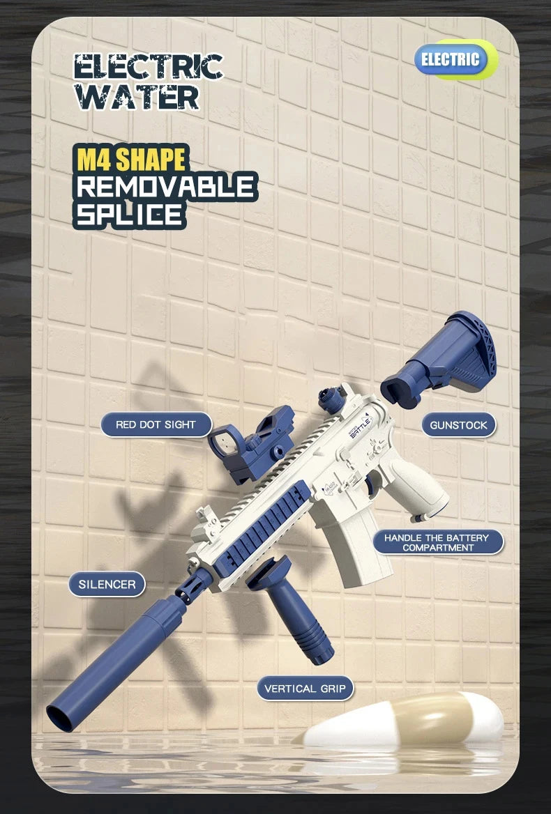 Roll Block | Dual M416 Combat & Pistol Blitz Electric Water Gun Squad Pack - High-Capacity Multi-Blaster Set