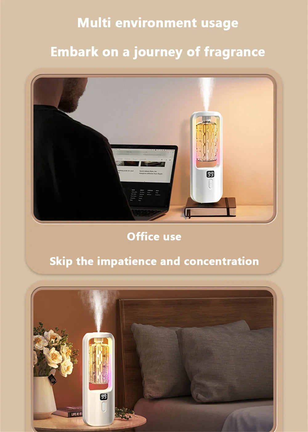 Roll Block | Hotel-Grade Aroma Diffuser Humidifier - Ultrasonic Odor Deodorization Machine