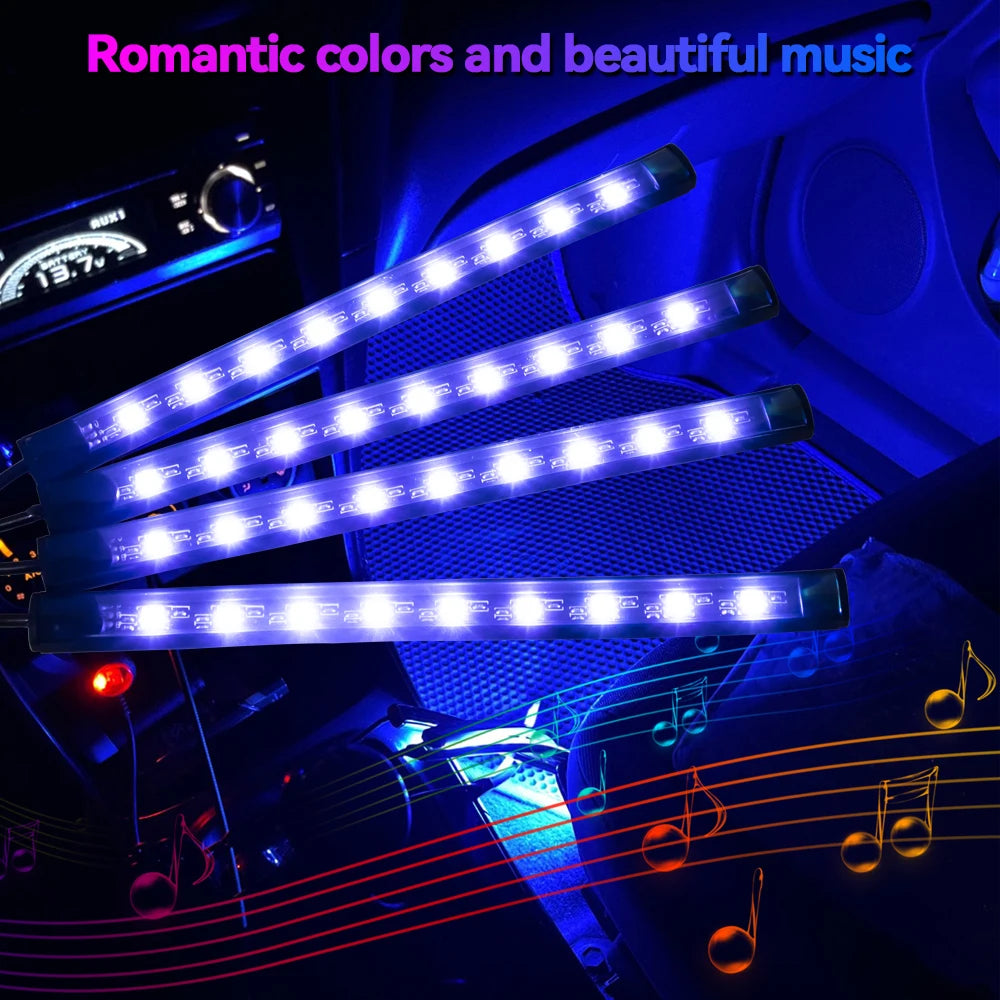 Roll Block | AuraGlow RGB LED Car Interior Atmosphere Kit - Wireless App & Sound-Activated Ambient Lighting