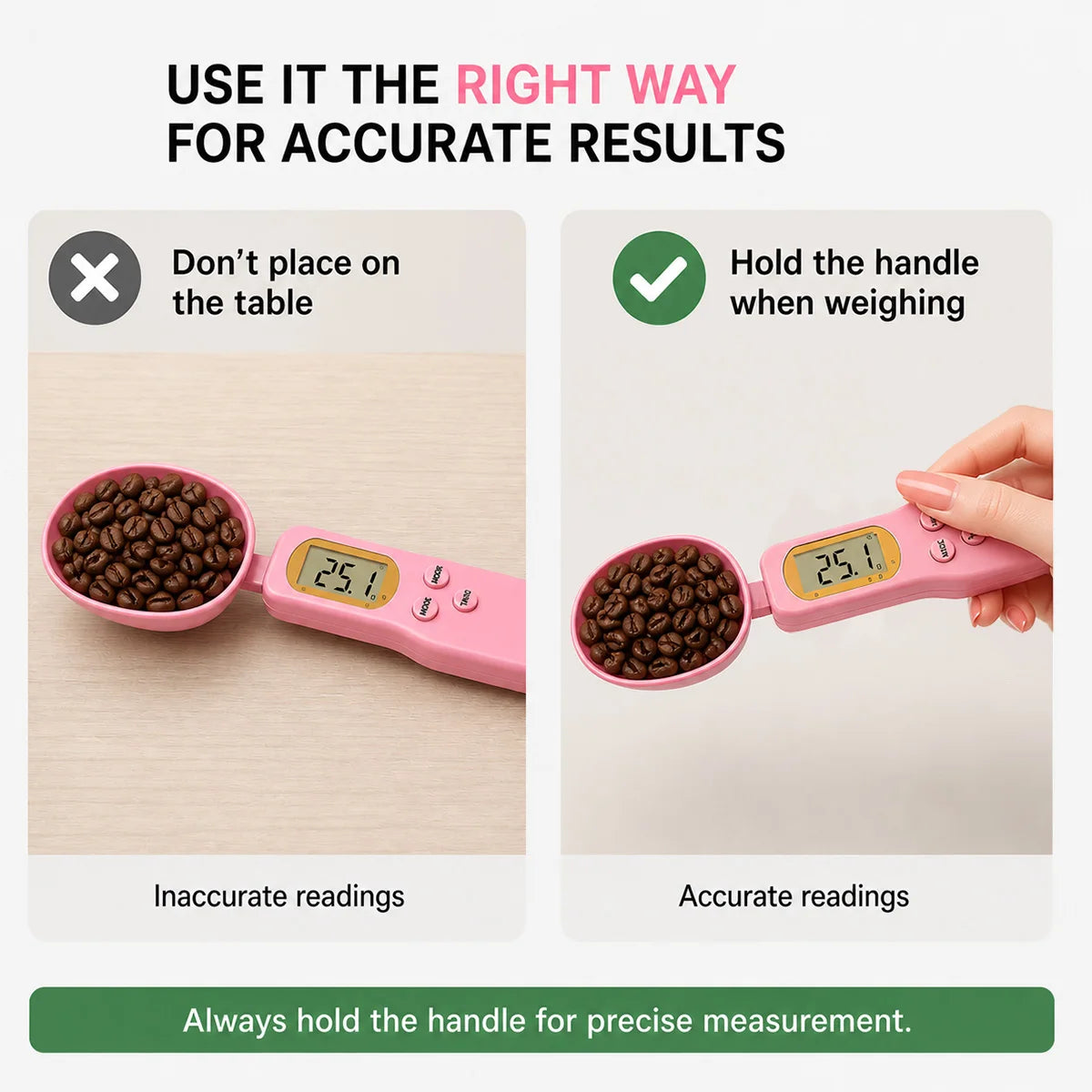 Roll Block | Digital Food Spoon Scale - 0.1-500g High-Precision Kitchen Measurement Tool