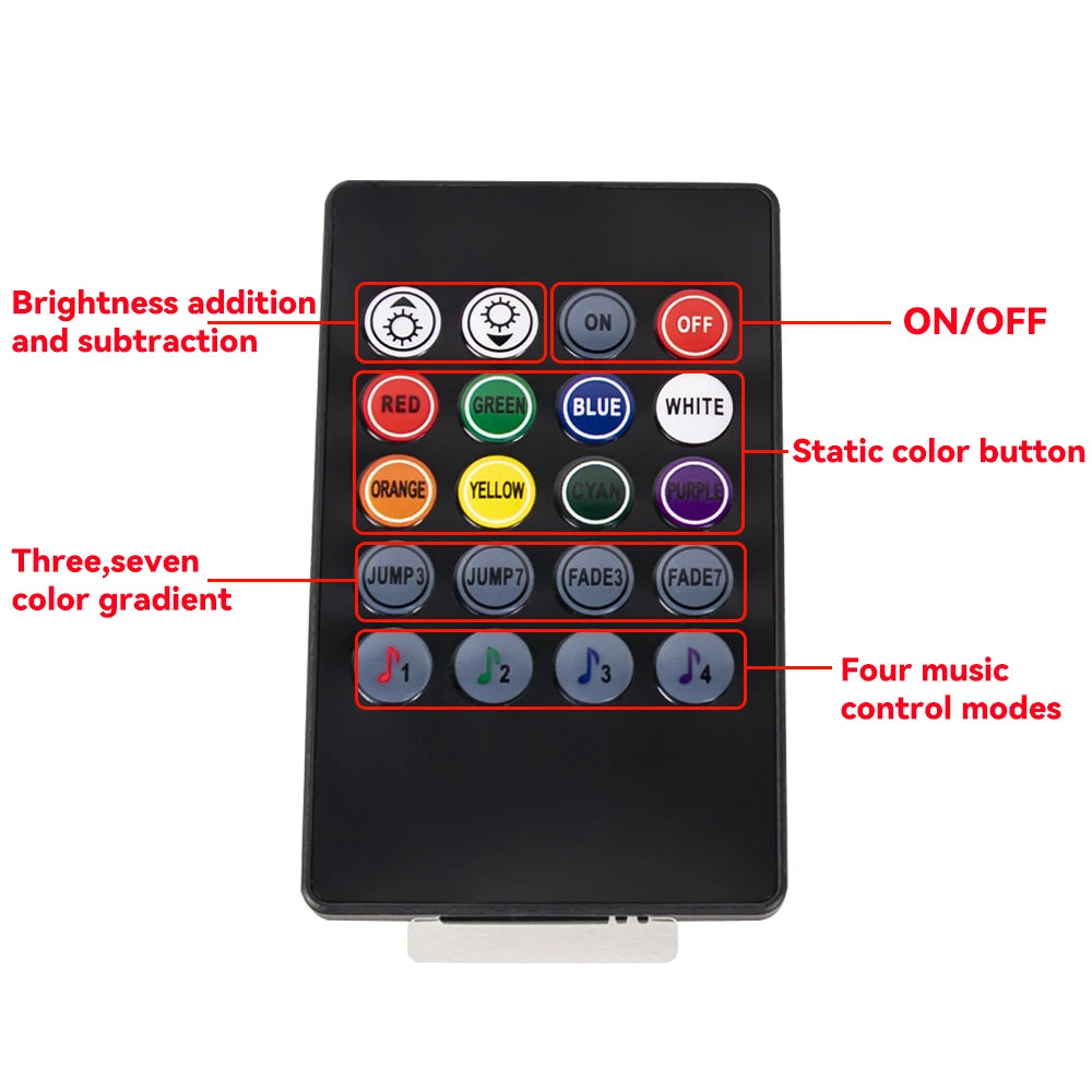 Roll Block | AuraGlow RGB LED Car Interior Atmosphere Kit - Wireless App & Sound-Activated Ambient Lighting