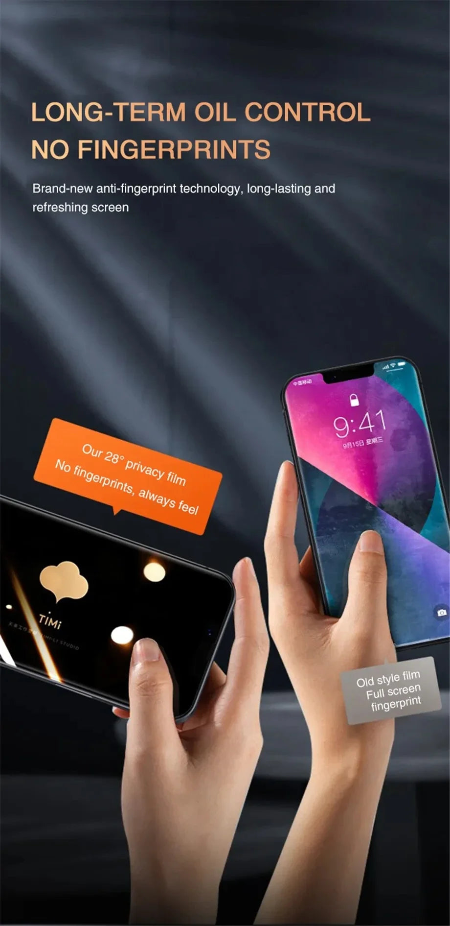 Roll Block | Full-Cover Anti-Spy Tempered Glass - Privacy Screen Protector for All Phones
