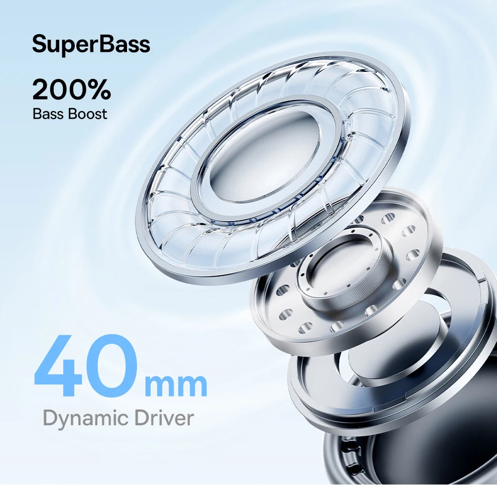 Roll Block | Baseus BH1 Wireless Headphones - 80H Playtime Super Bass Over-Ear Headset